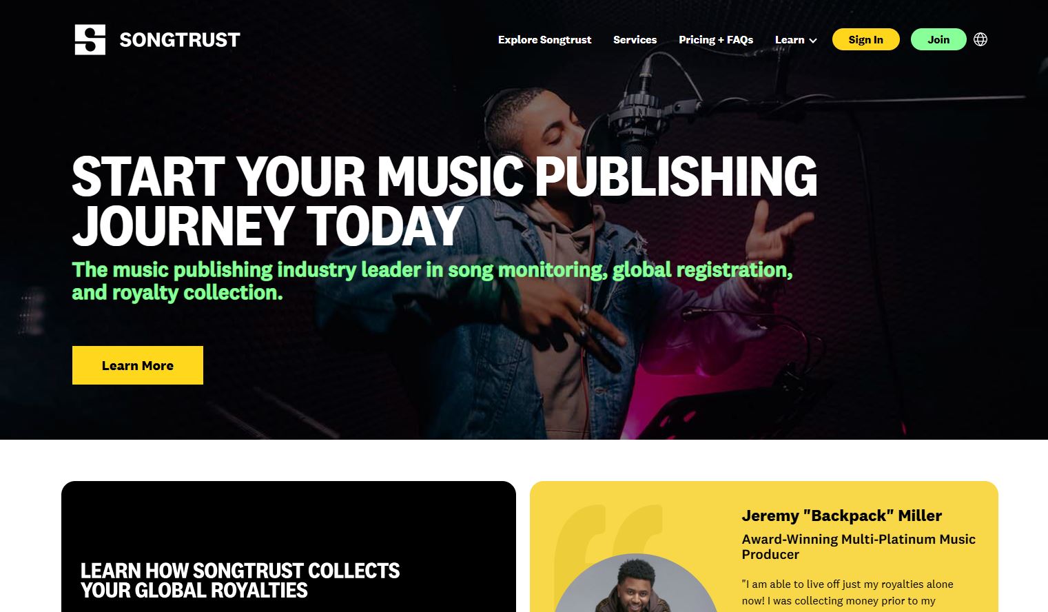 Gestisci le tue royalties musicali con Songtrust