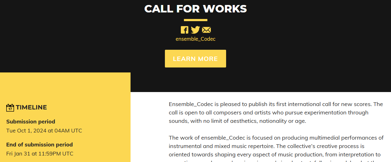 Ensemble Codec Music Contest